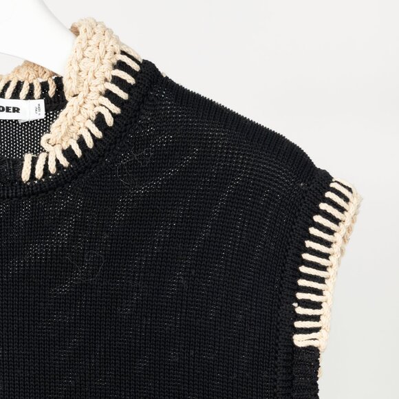 Jil Sander SS/18 Runway Black Cotton Stitch-Detail Knitted Vest - Picture 5 of 11